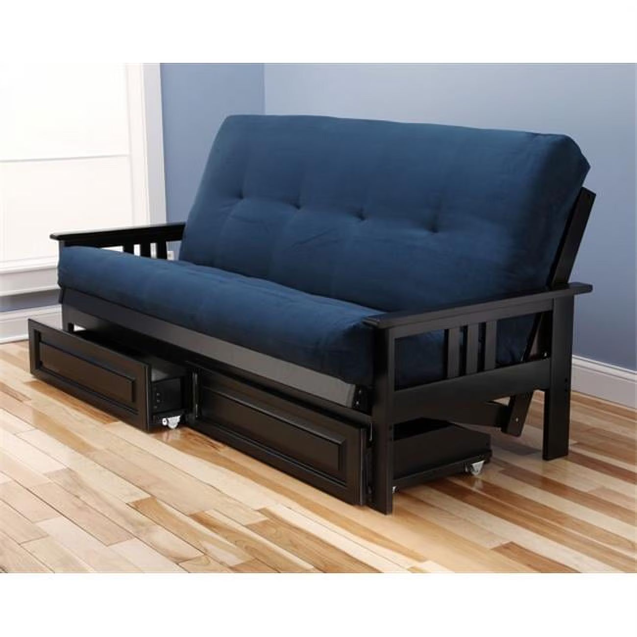 Blue Suede Mattress with Storage Drawers R272276