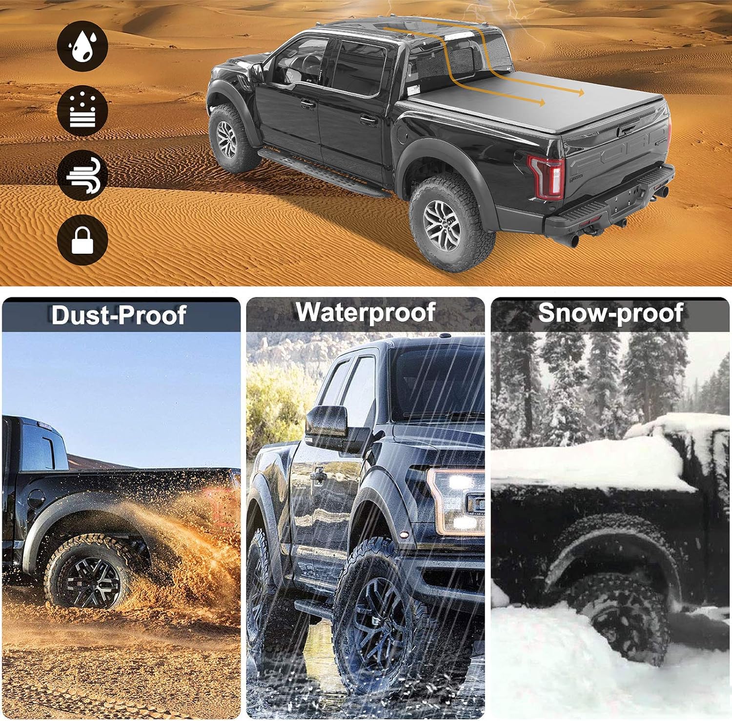 Soft Tri-Fold Truck Bed Tonneau Cover J618