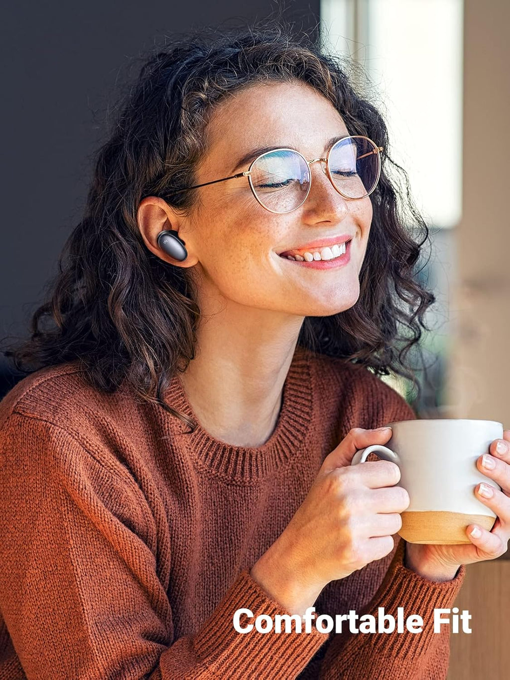 Hybrid Active Noise Cancelling Wireless Earbuds with 6 Mics, Bluetooth 5.1, 26H Playtime E8833