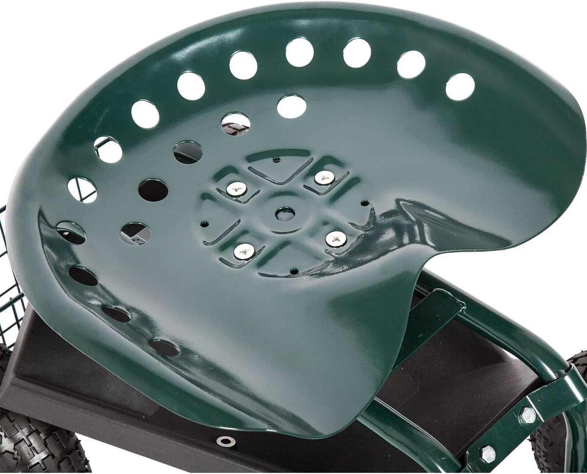 Rolling Garden Cart Work Seat with Tool Tray U57888