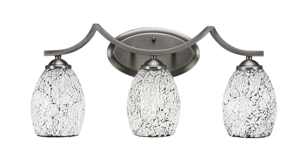3-Light Bath Bar with Black Glass Shade P3124