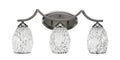 3-Light Bath Bar with Black Glass Shade P3124