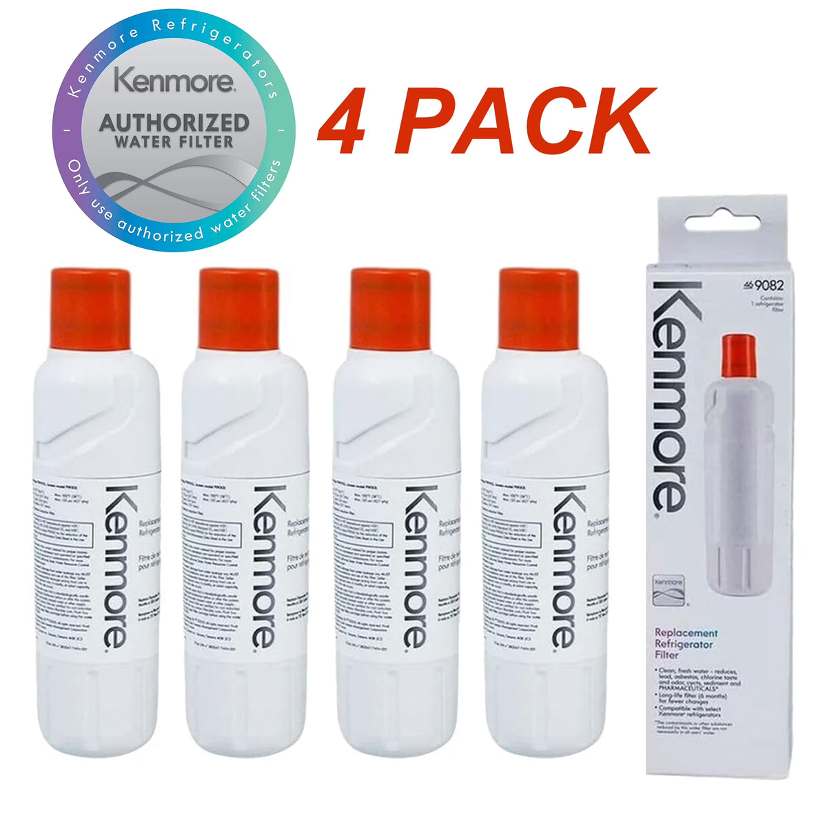 4 Pack Refrigerator Water Filter R860