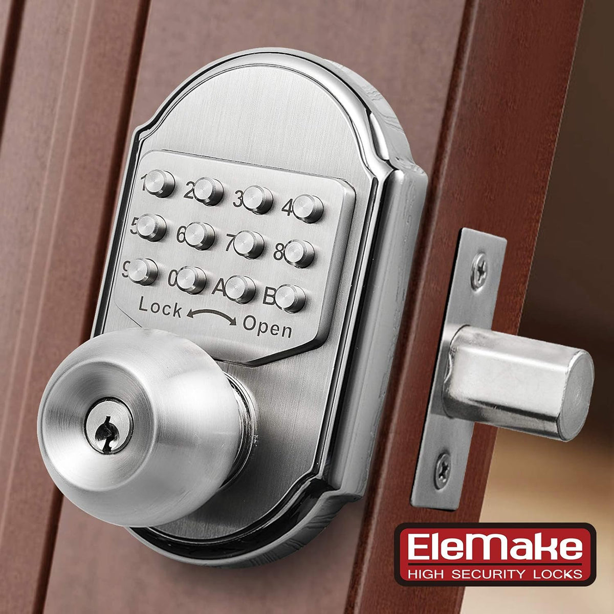 Keyless Entry Deadbolt Stainless Steel Digital Code Keypad Door Knob Weatherproof Pack of 2 T582