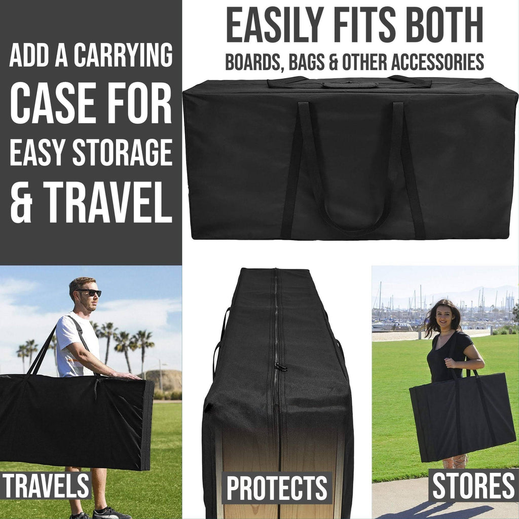 Black Plank Cornhole Set with Carrying Case H762