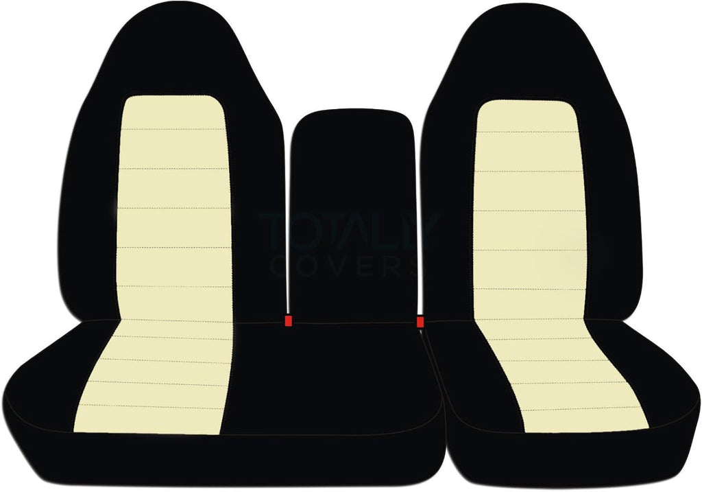 Black & Blue Two-Tone Front 40/60 Split Bench Truck Seat Covers P22867