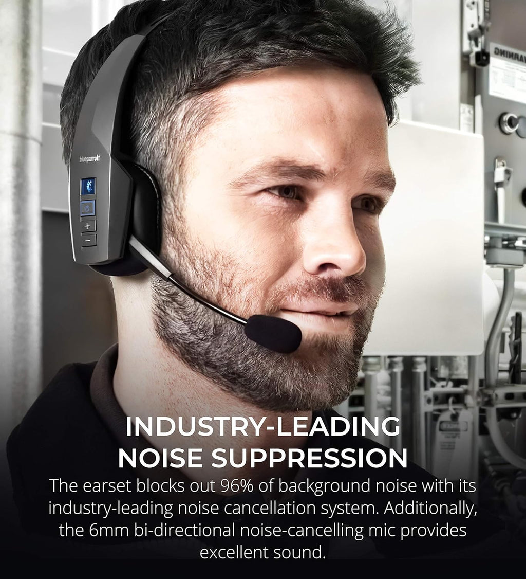 Noise Canceling Bluetooth Headset with Carrying Case and Replacement Ear Pads N10844