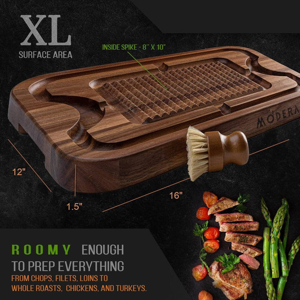 Acacia Wood Cutting Board with Deep Juice Grooves O607883