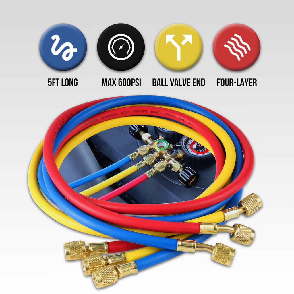 A/C Manifold Gauge Set for R134a R22 R12 R502 H55722