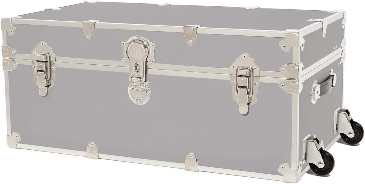 Large Armor Trunk with Removable Wheels 32x18x14 (Silver) G91525