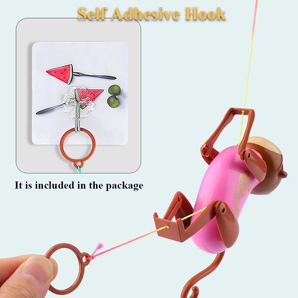 Pink Pull String Climbing Monkey Toy Z74451