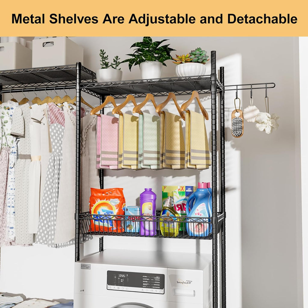 2 Pack 2 Tier Adjustable Height Freestanding Storage Shelf K2801