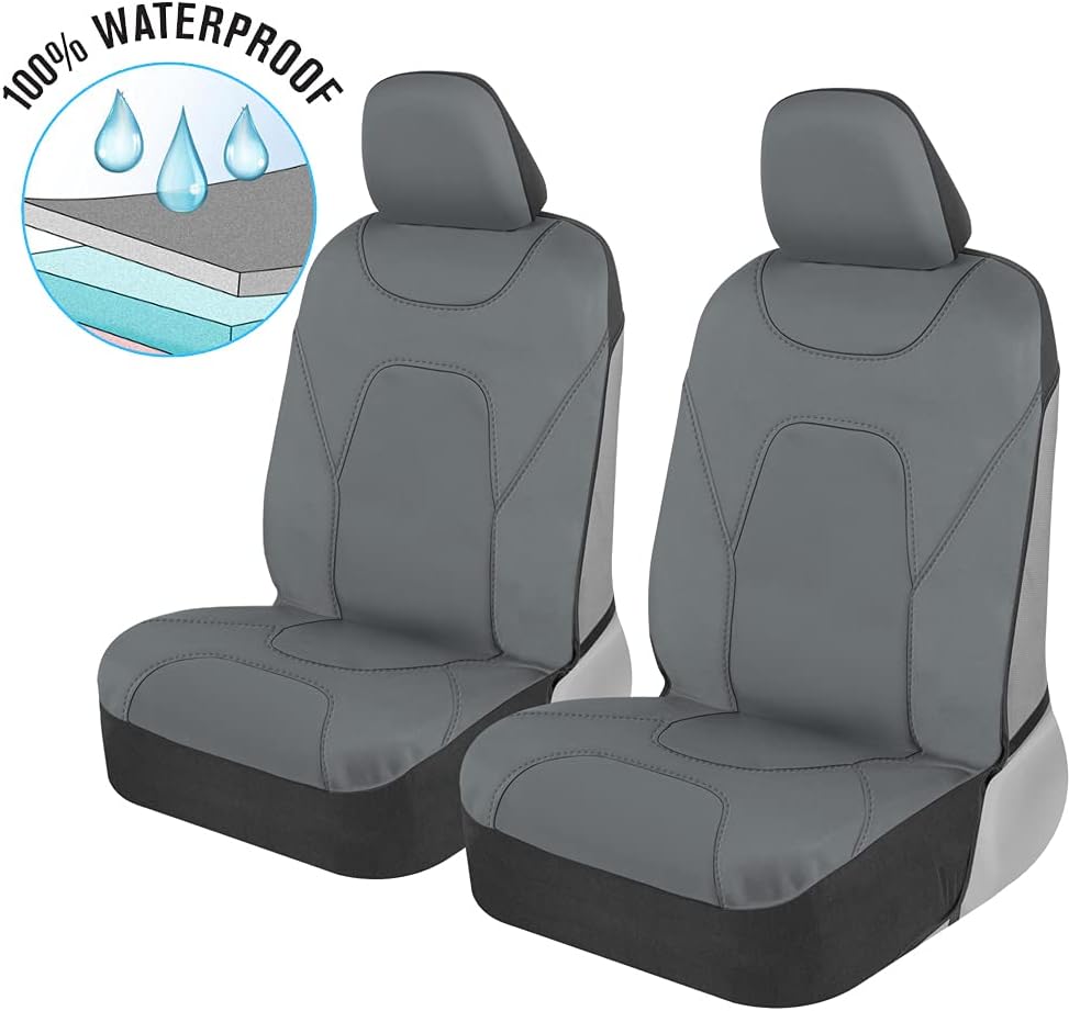Blue Two-Tone Waterproof Neoprene Car Seat Cover Set D539579