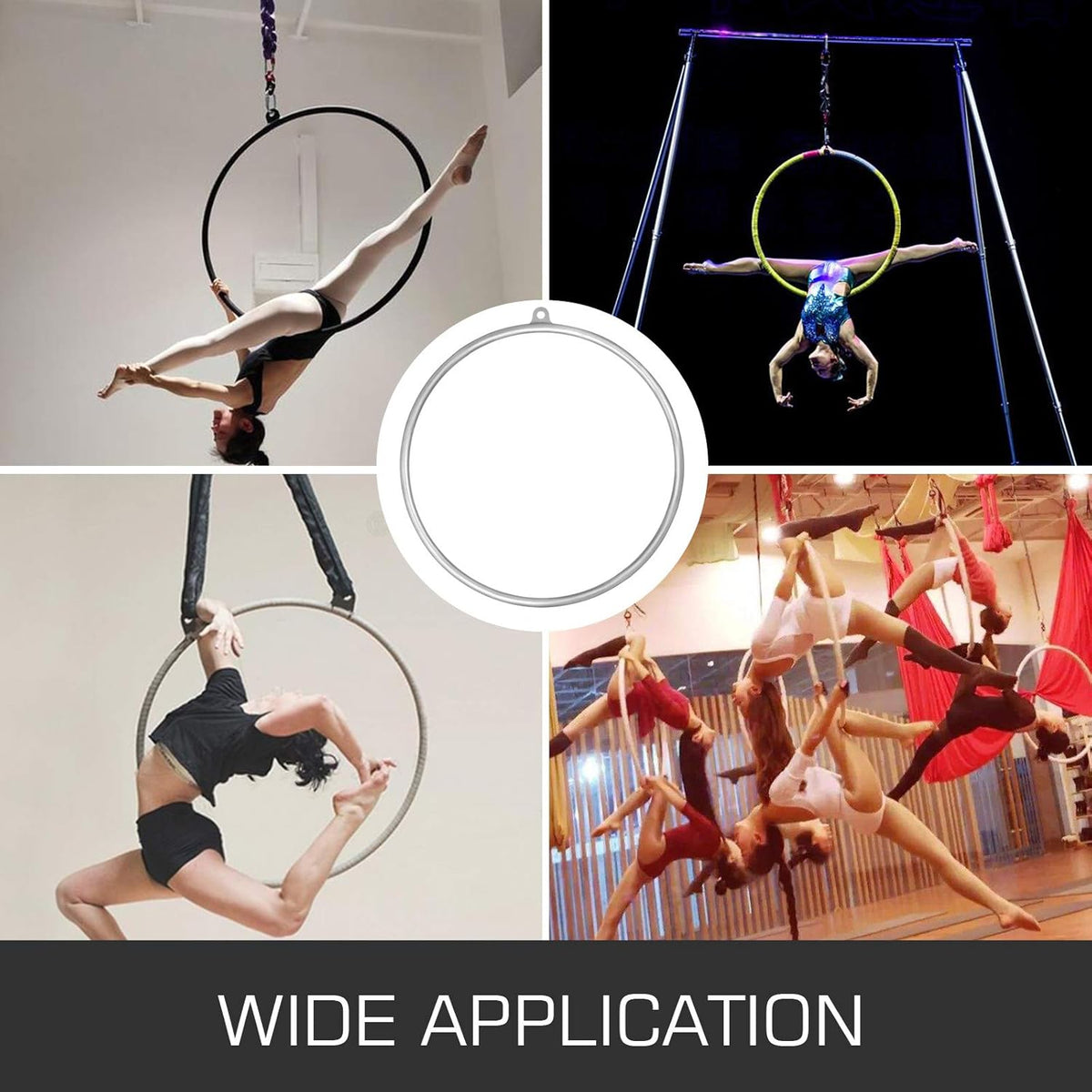 Silver Stainless Aerial Hoop with Accessories Q41339