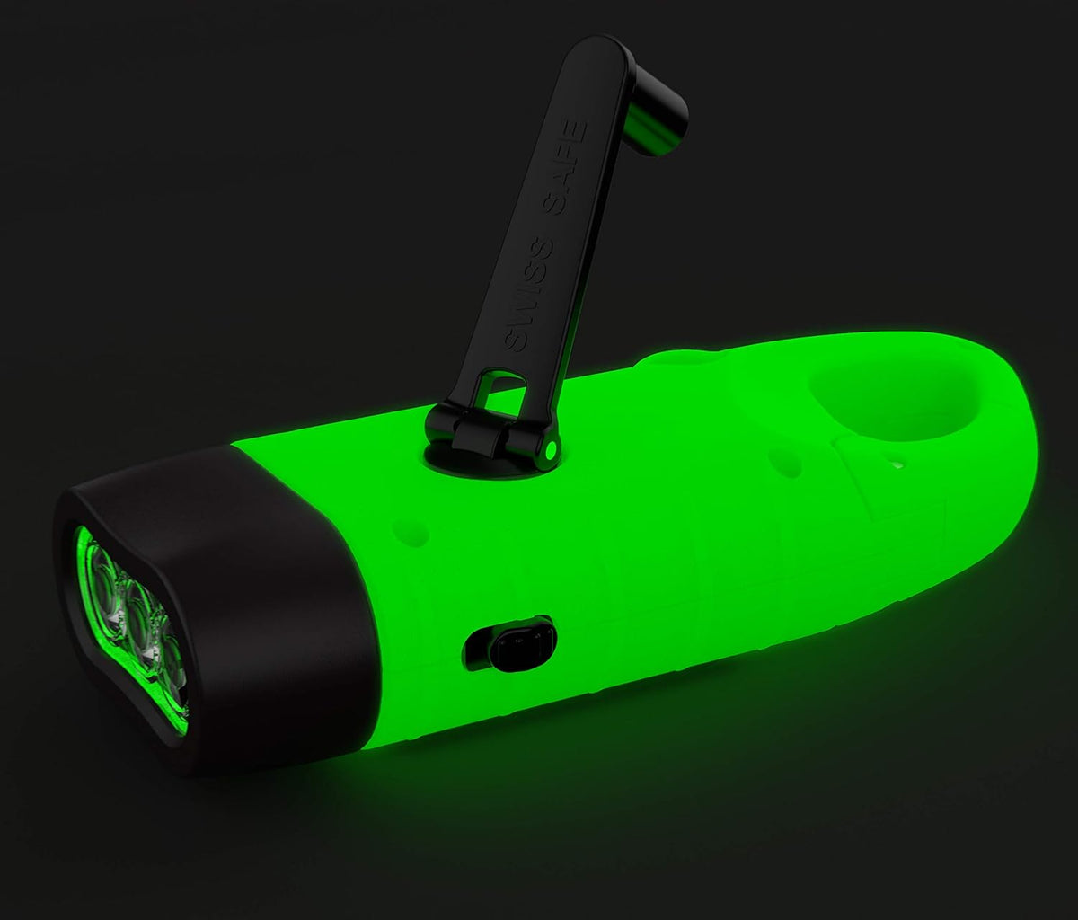 Rechargeable Flashlight with Solar Power & Hand Crank, High Lumen LEDs, 4 Pack G4044