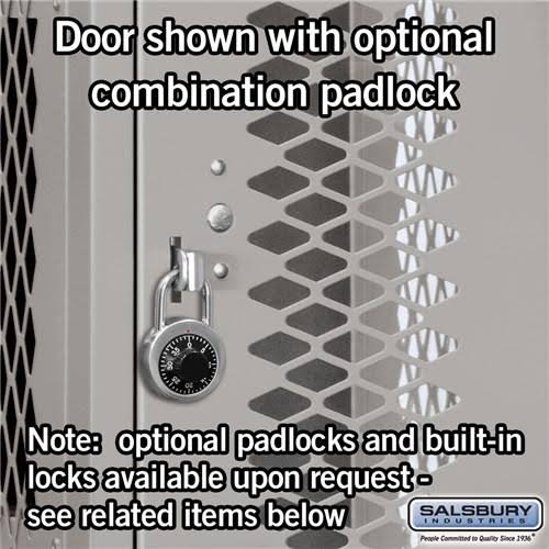 Gray 12x22 Wide Four Tier Vented Metal Locker J4850