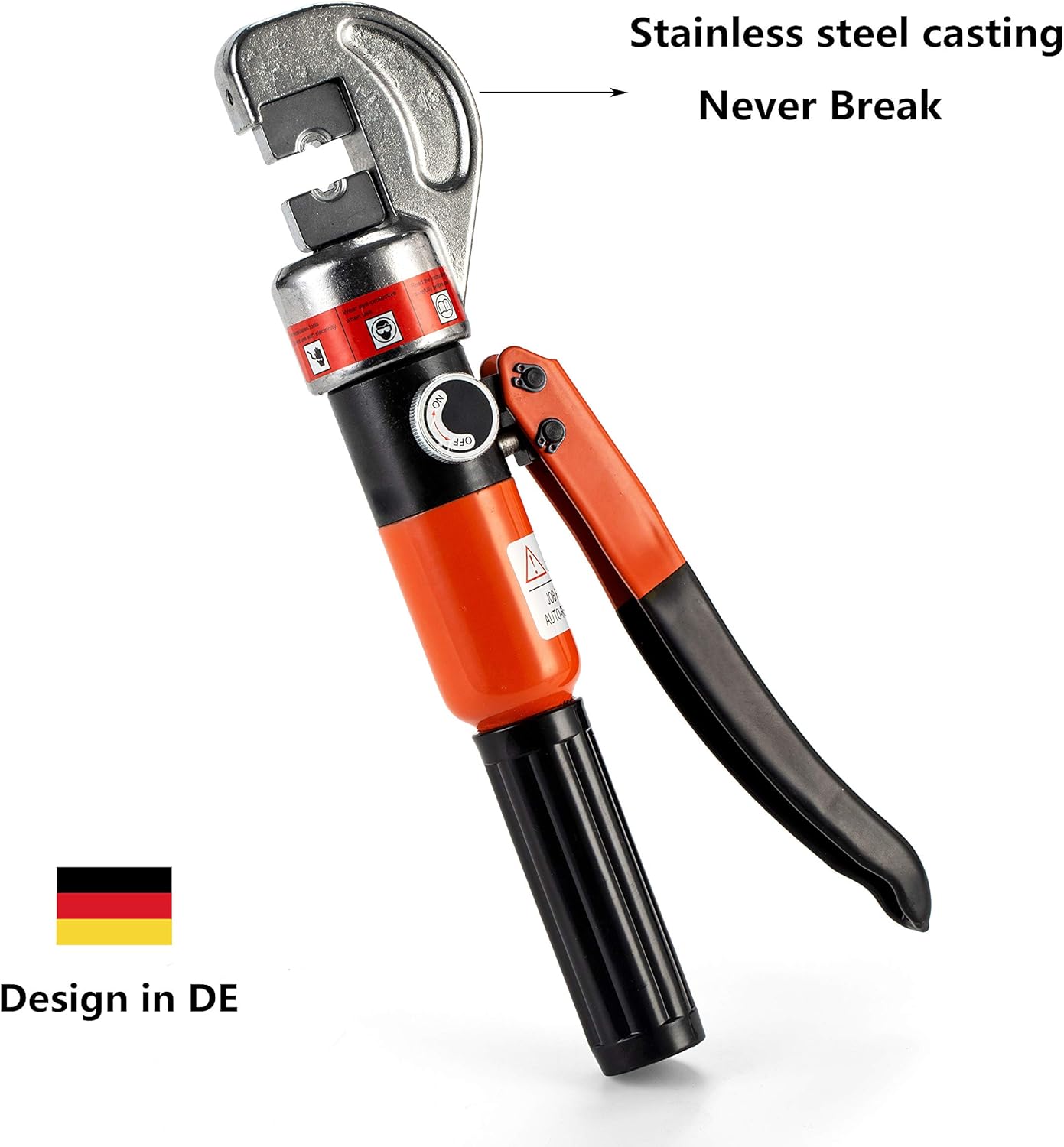 10 Ton Hydraulic Cable Crimper Hand Tool with 8 Pairs Dies and Cable Cutter E7543