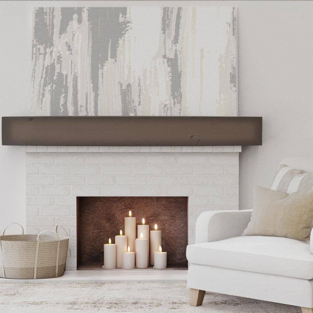 Natural Mahogany Knotty Pine Faux Wood Fireplace Mantel J181