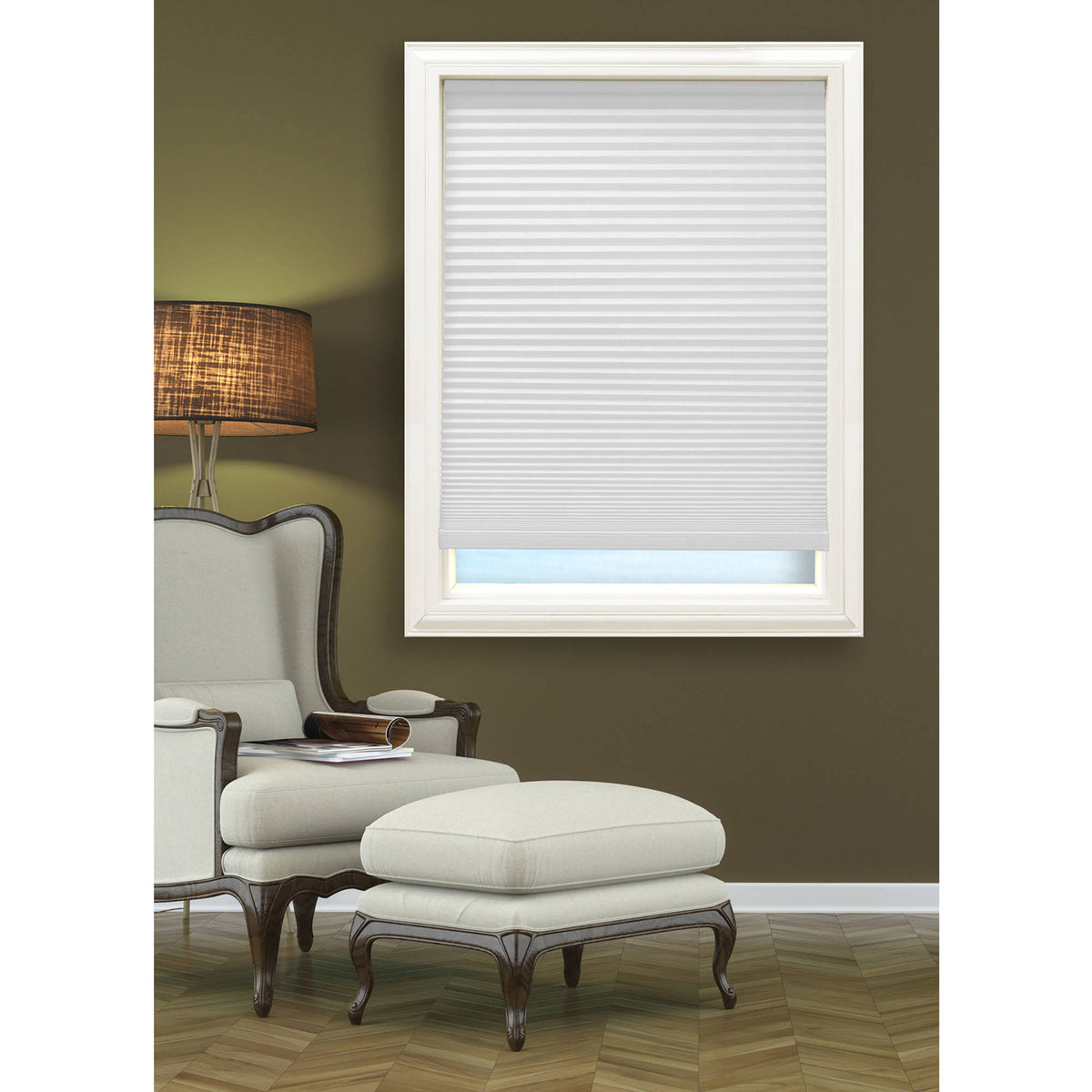 Cordless Blackout Cellular Shade, Cool White - 57.5X72 X376