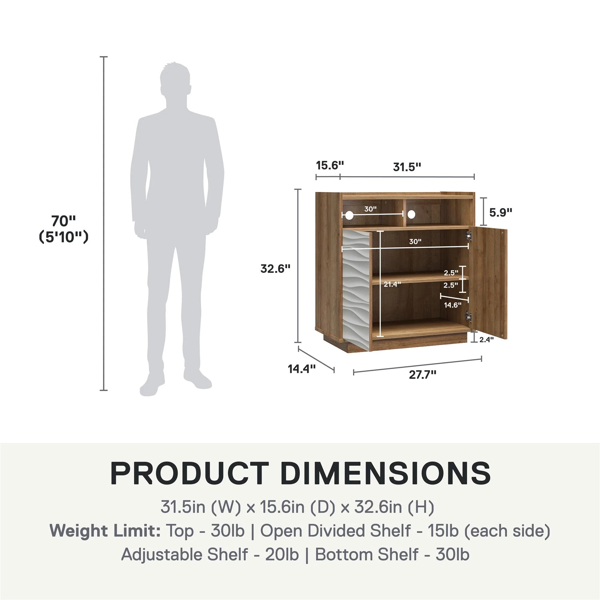Natural 2-Door Accent Cabinet O795805