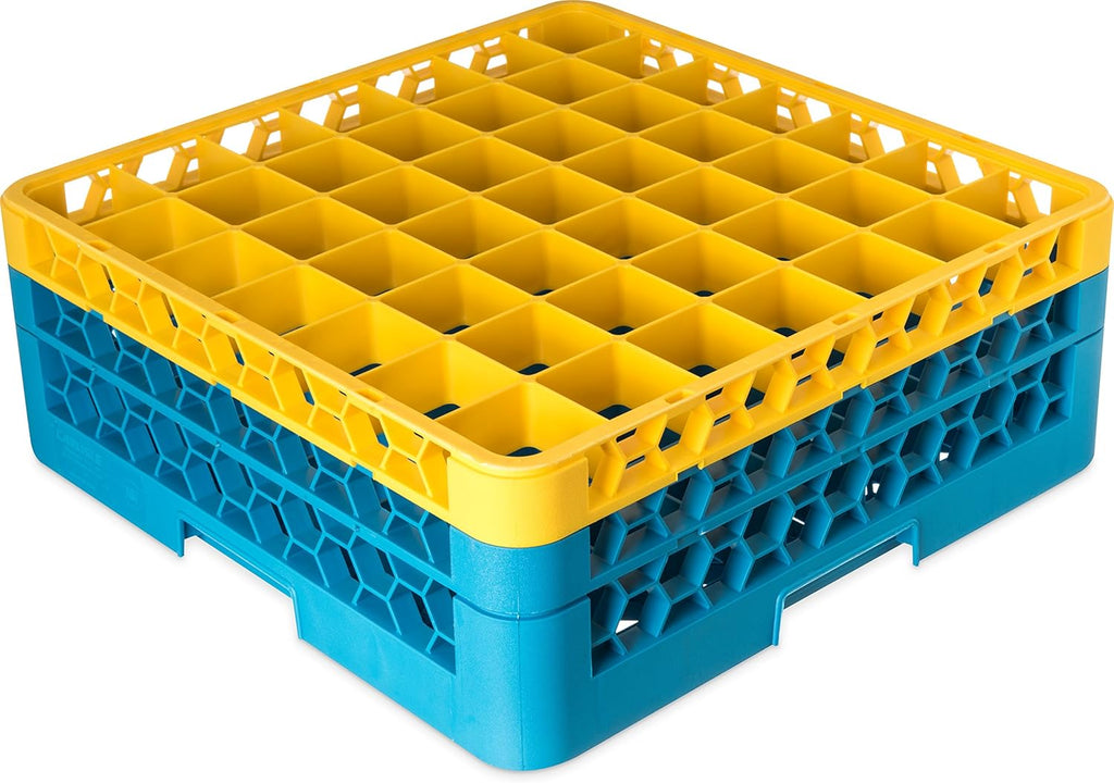 Blue 25 Compartment Glass Rack with 2 Extenders G492910