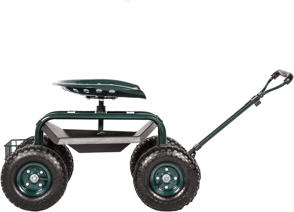 Rolling Garden Cart Work Seat with Tool Tray U57888