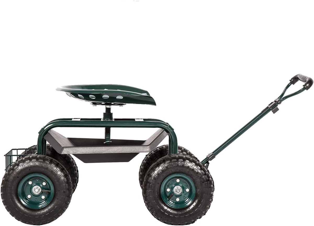 Rolling Garden Cart Work Seat with Tool Tray U57888