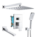 3-Spray 2.5 GPM 10 in. 3 Functions Tub Wall Mount Dual Shower Heads in Polished Chrome U3907
