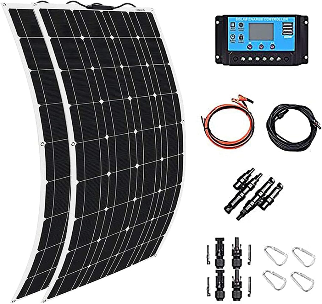 600W 2X 300W PET Flexible Mono Solar Panel with 40A Controller Q9395
