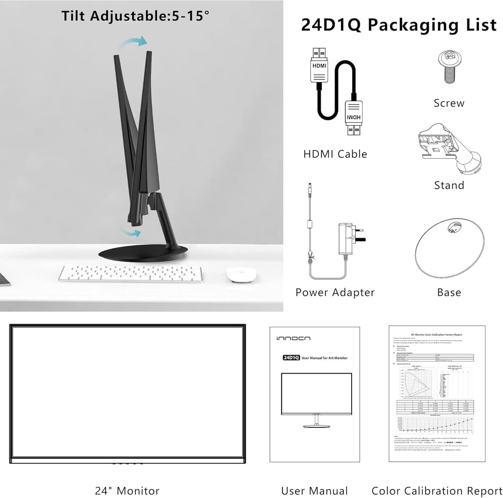 24 Inch 2K QHD IPS Computer Monitor O55005