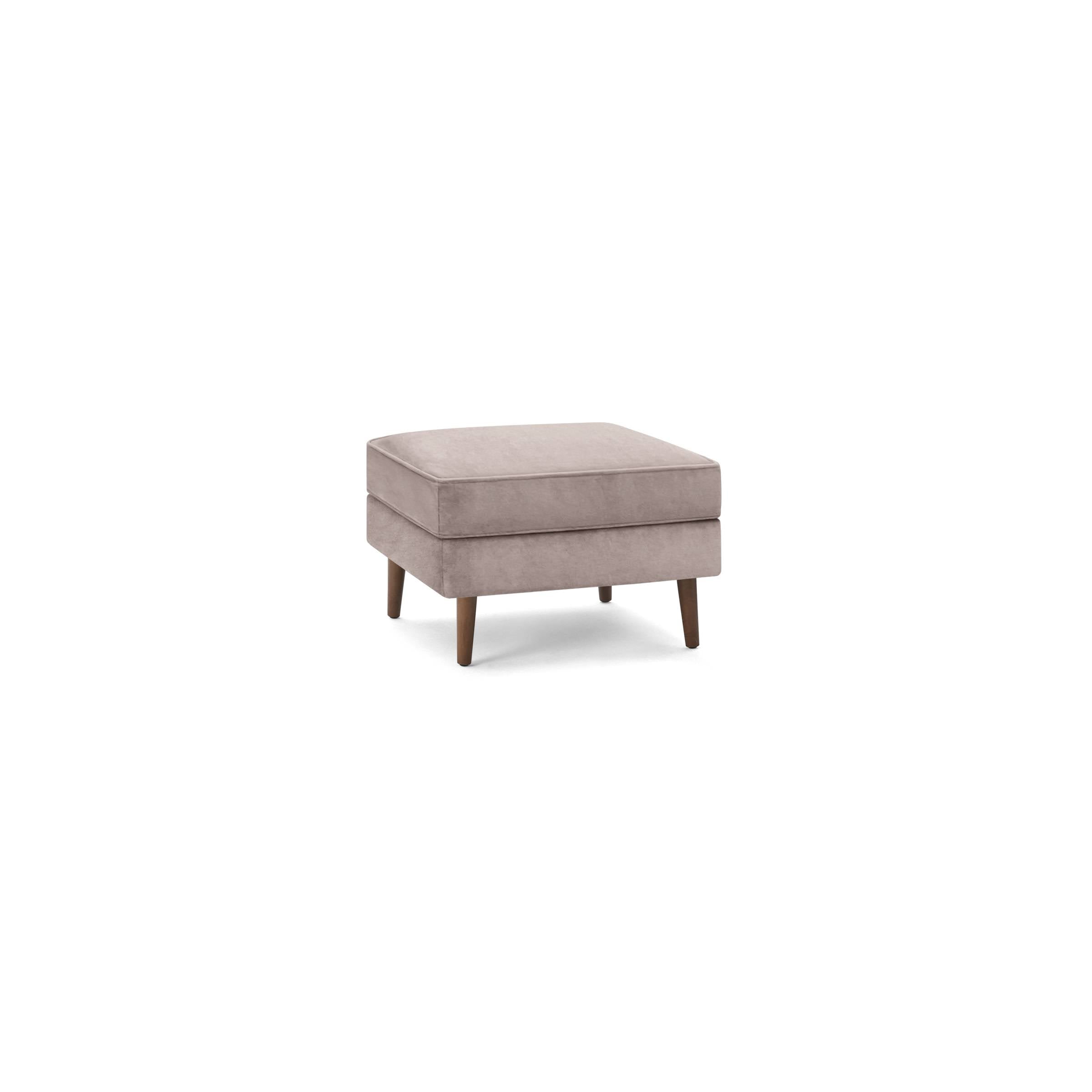 Nomad Velvet Ottoman with Dark Wood Legs B21668