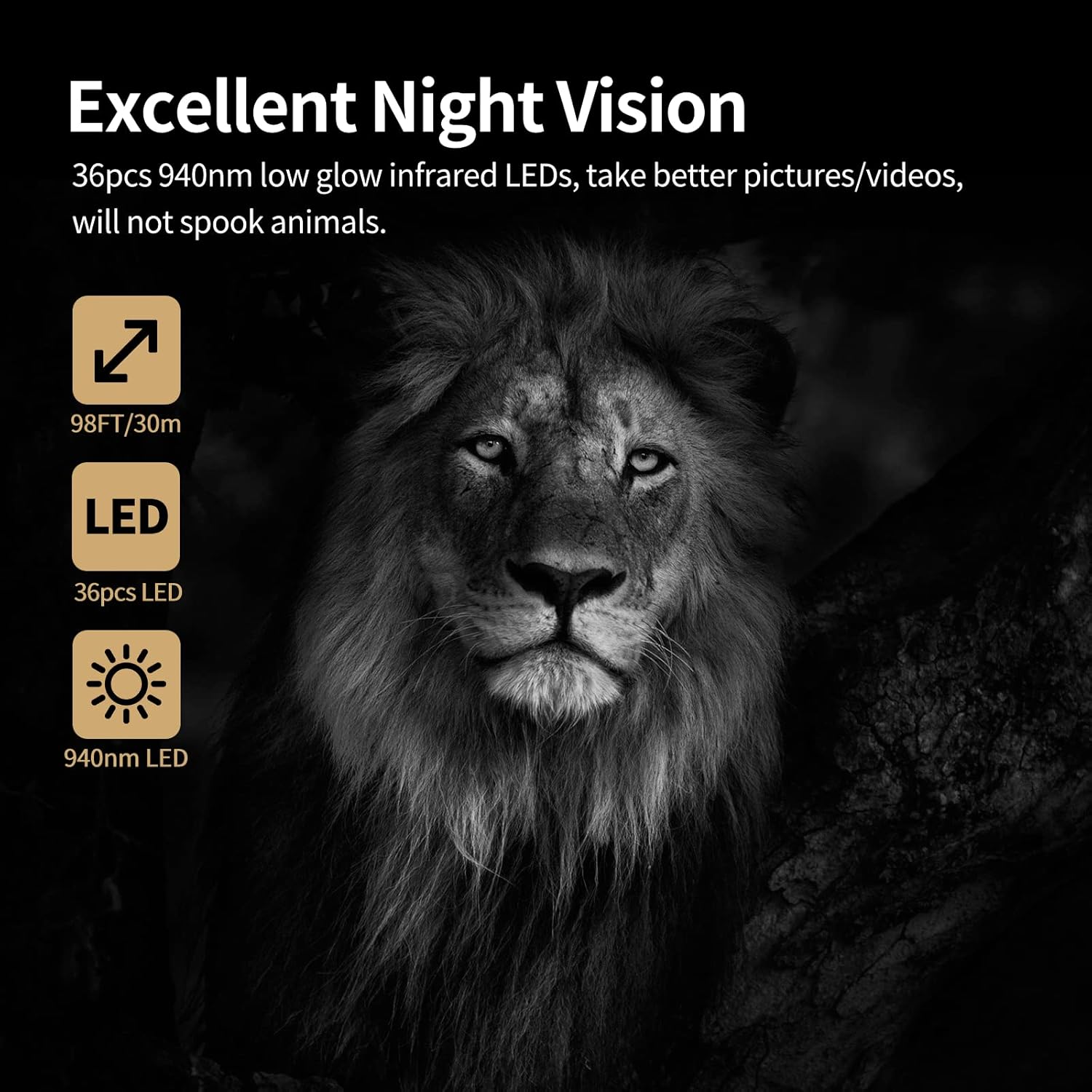 4K 30MP Night Vision Motion Activated Waterproof Hunting Camera Q341401
