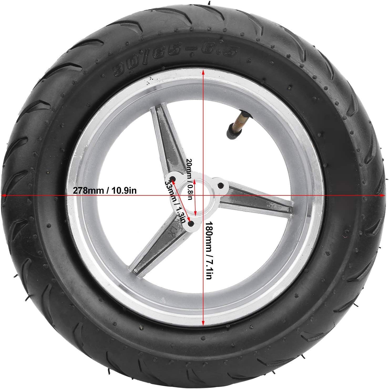 Mini Bike Tire Wheel Tyre Rims Anti-Skid Accessories Fit for 47cc 49cc Pocket Bike Front Wheel Pack of 2 K410