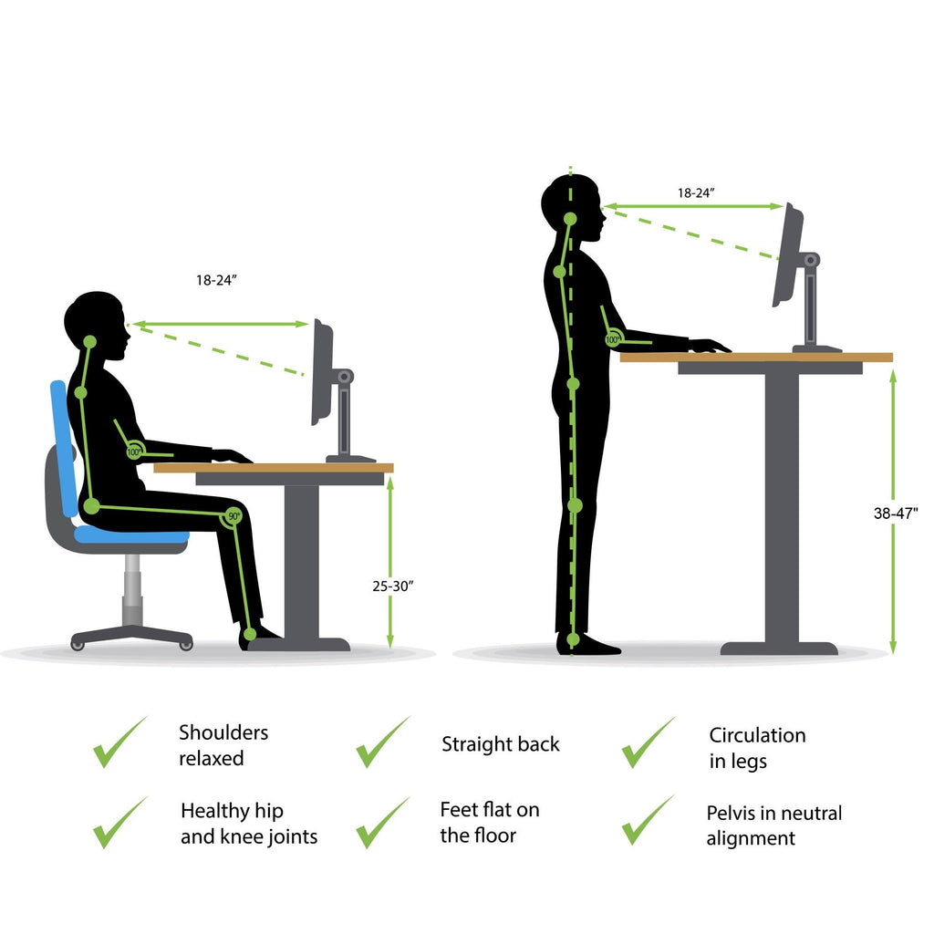 White/Brown L-Shaped Electric Height Adjustable Standing Desk R641942