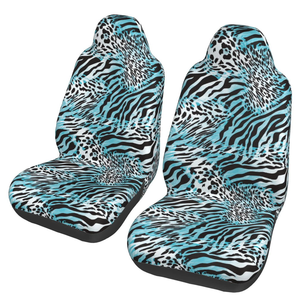 Zebra Leopard Print Car Seat Covers 2 Pack T383