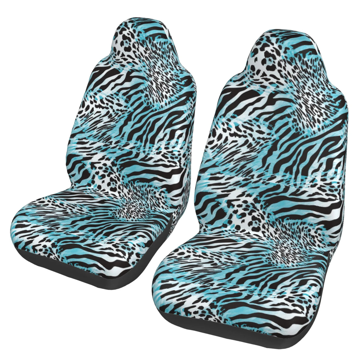 Zebra Leopard Print Car Seat Covers 2 Pack T383