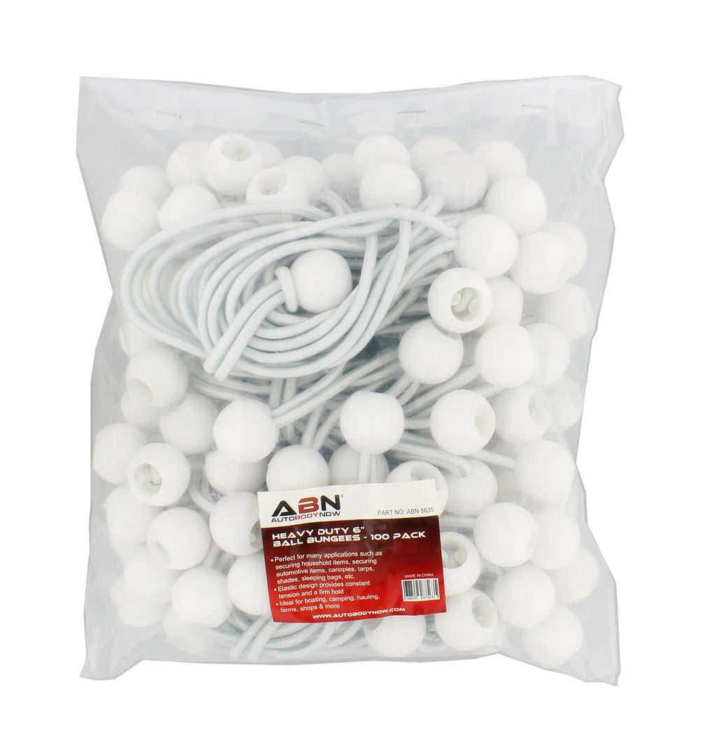100 Pack White 6 Inch Ball Bungee Cords E230270