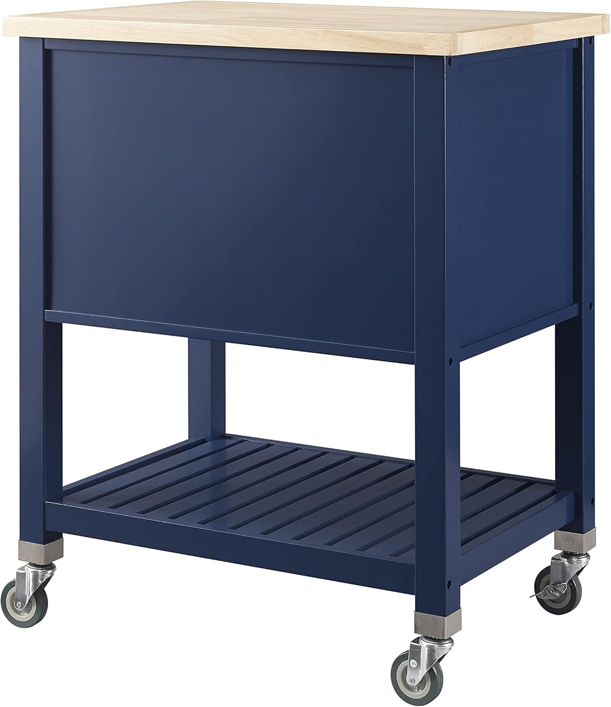 Denim Kitchen Cart with Locking Wheels W30991