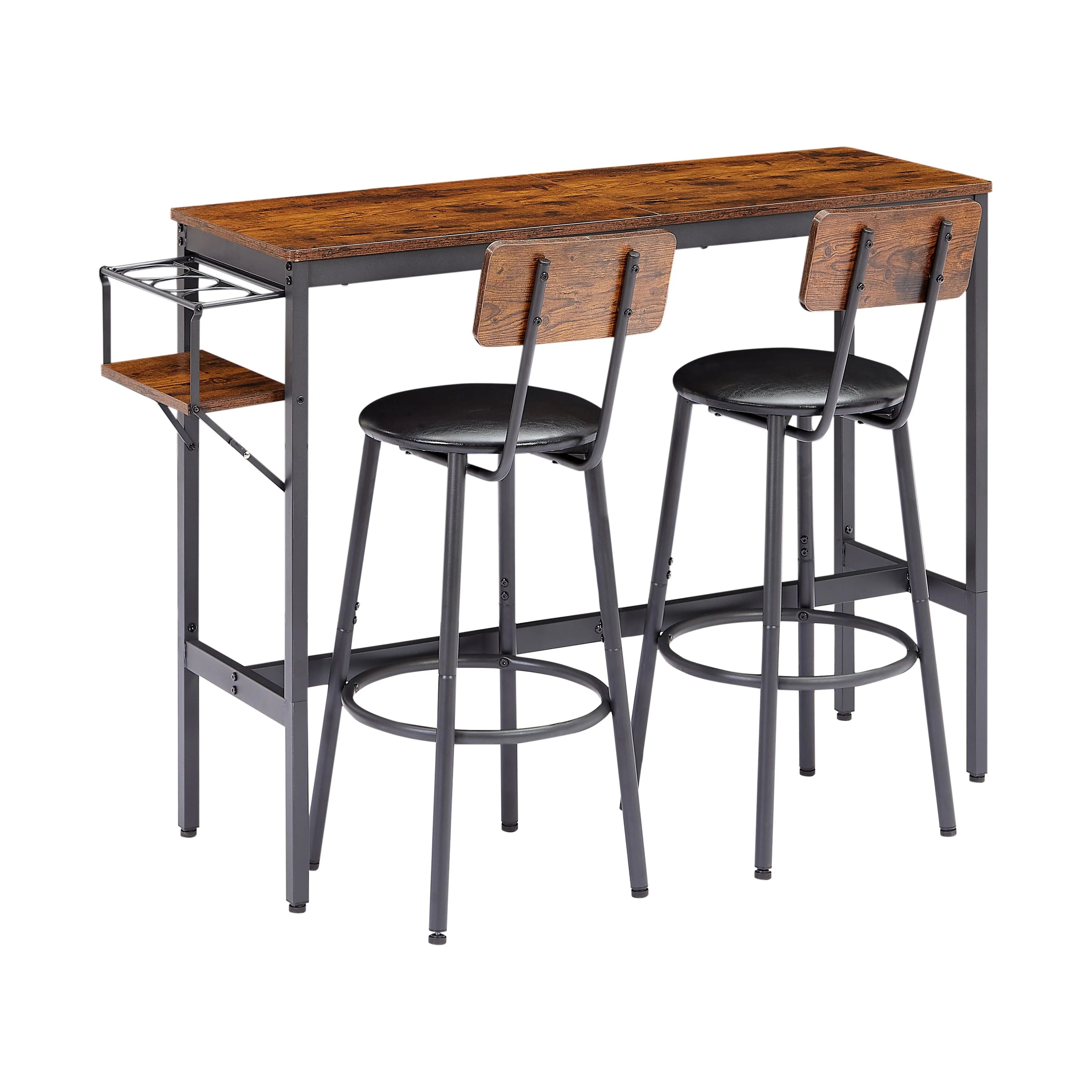 Rustic 3-Piece Dining Table Set with 2 Stools Z40331