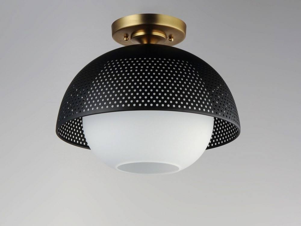 1 Light Flush Mount Black/Satin N5539