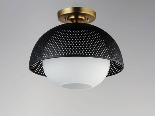 1 Light Flush Mount Black/Satin N5539
