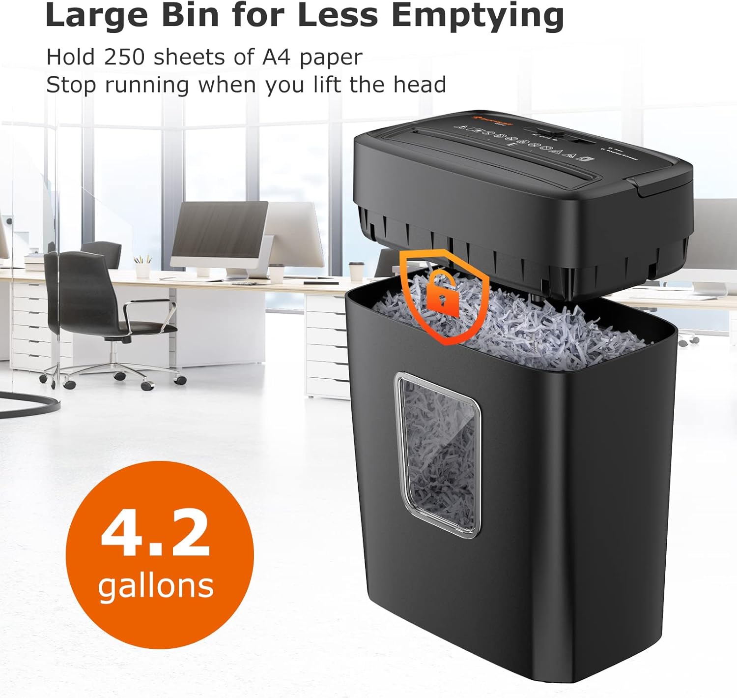 8-Sheet Crosscut Paper Shredder with 4.2 Gallon Wastebasket C656792