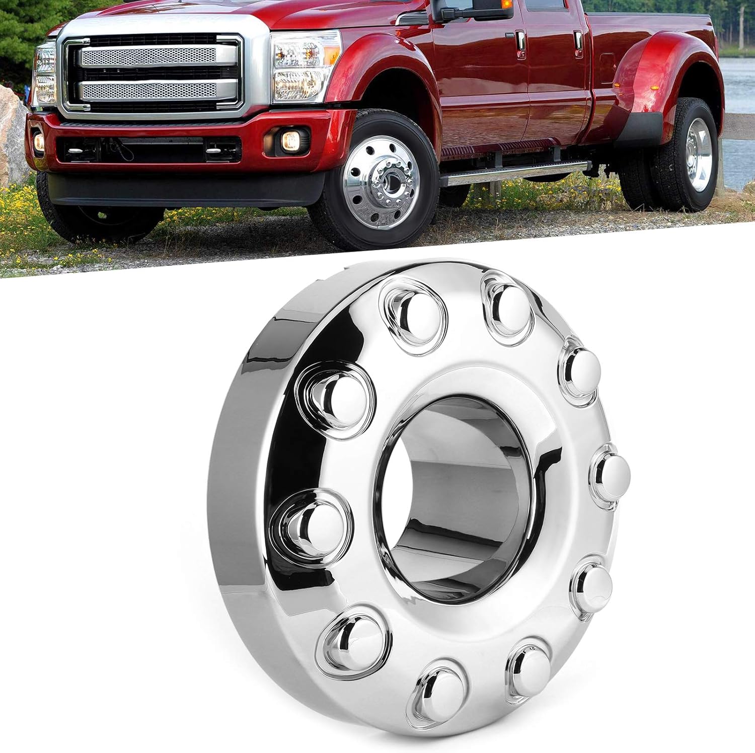 Chrome Wheel Center Hub Cap 10 Lug Pack of 2 M4667