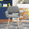 Gray Upholstered Dining Chair with Wood Legs C557