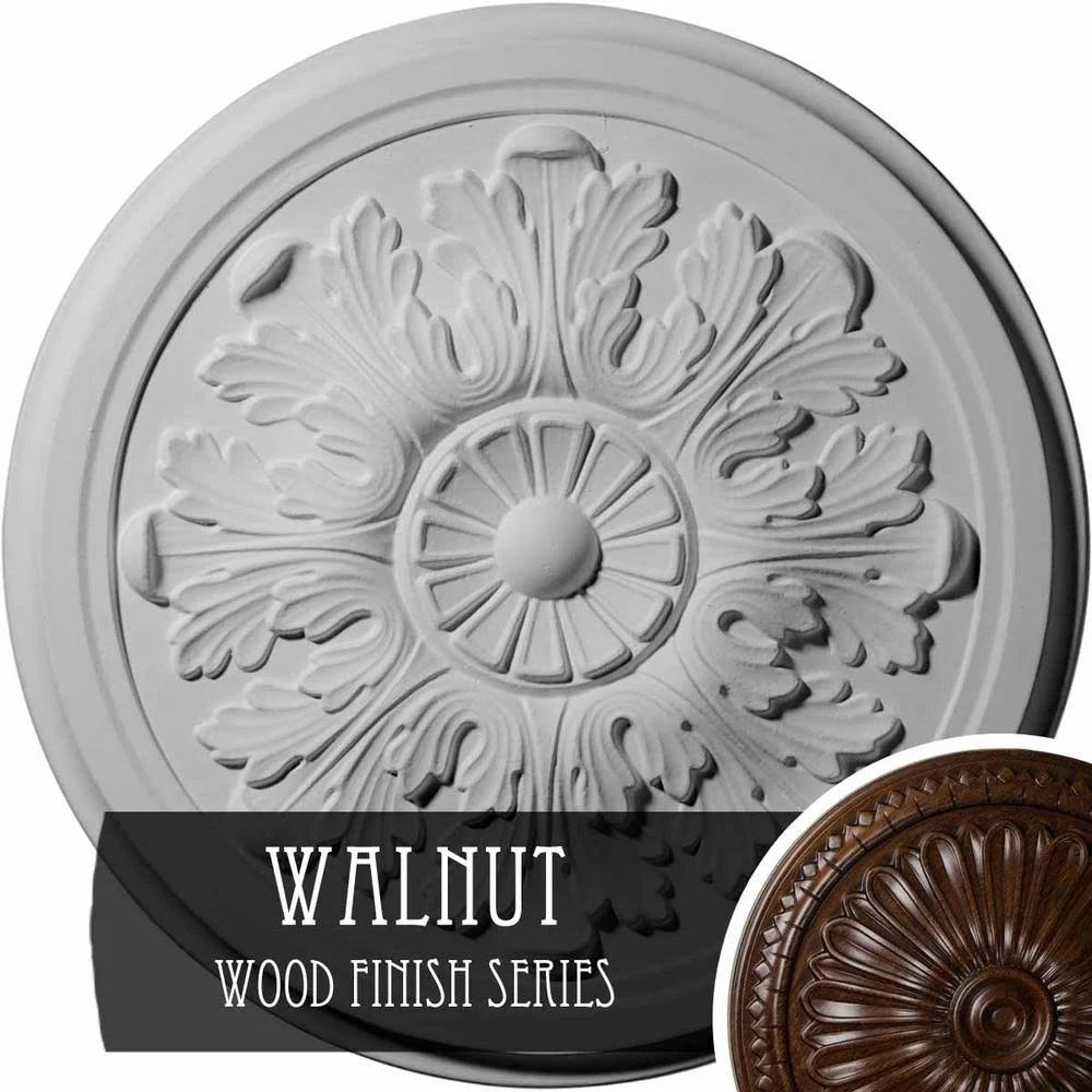 Hand-Painted Walnut Ceiling Medallion D72647
