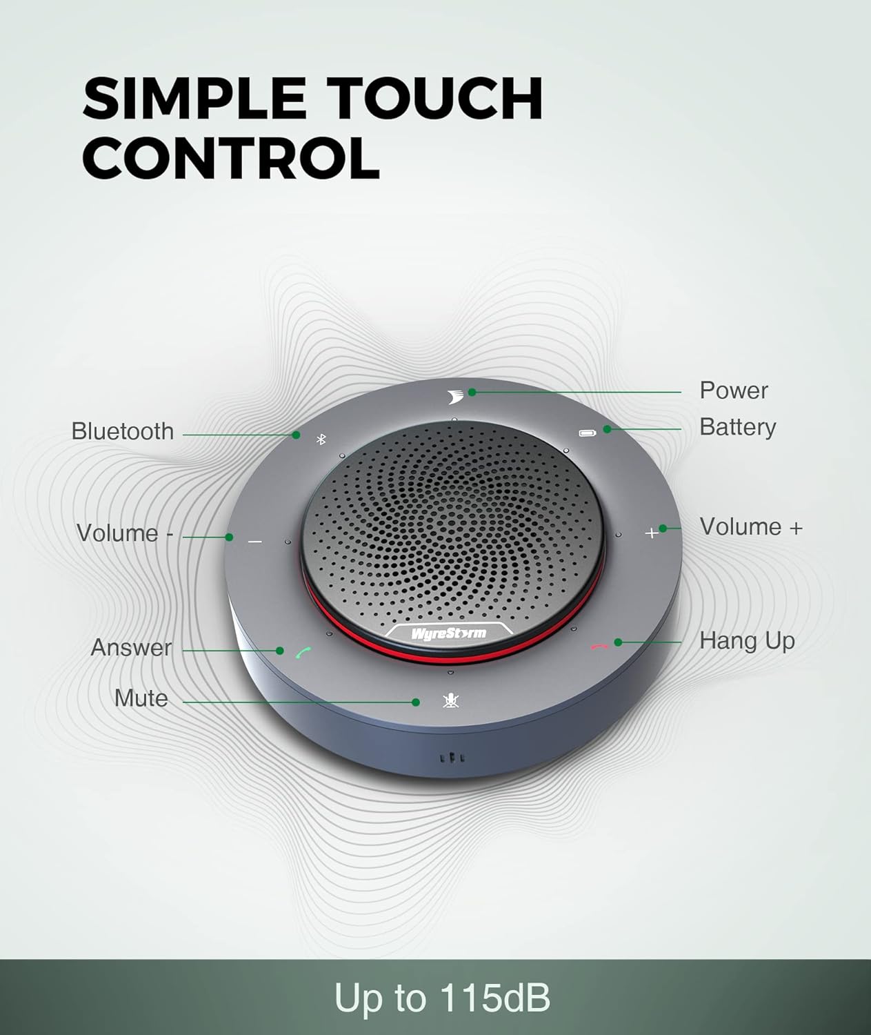 Portable USB & Bluetooth Conference Speaker with 4 Noise-canceling Mics S715