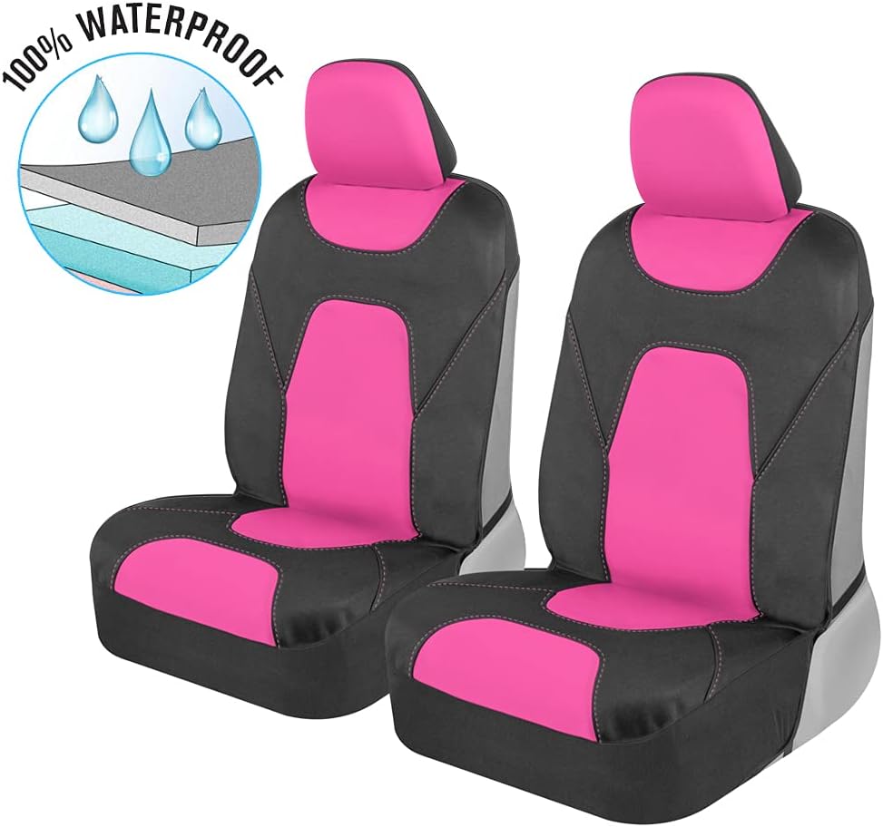 Blue Two-Tone Waterproof Neoprene Car Seat Cover Set D539579