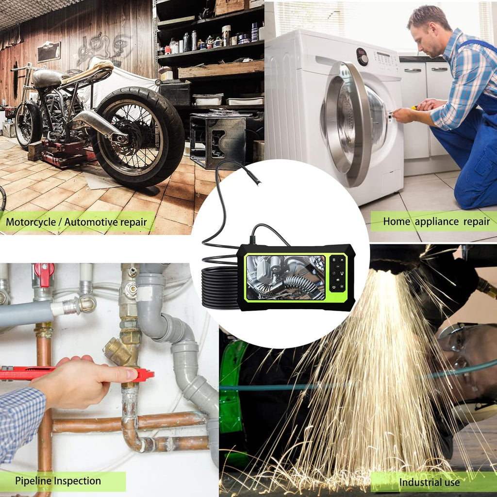 Dual Lens 1080P Borescope Inspection Camera with 16.5FT Semi-Rigid Cable, 32GB Card, Pack of 2 E67066