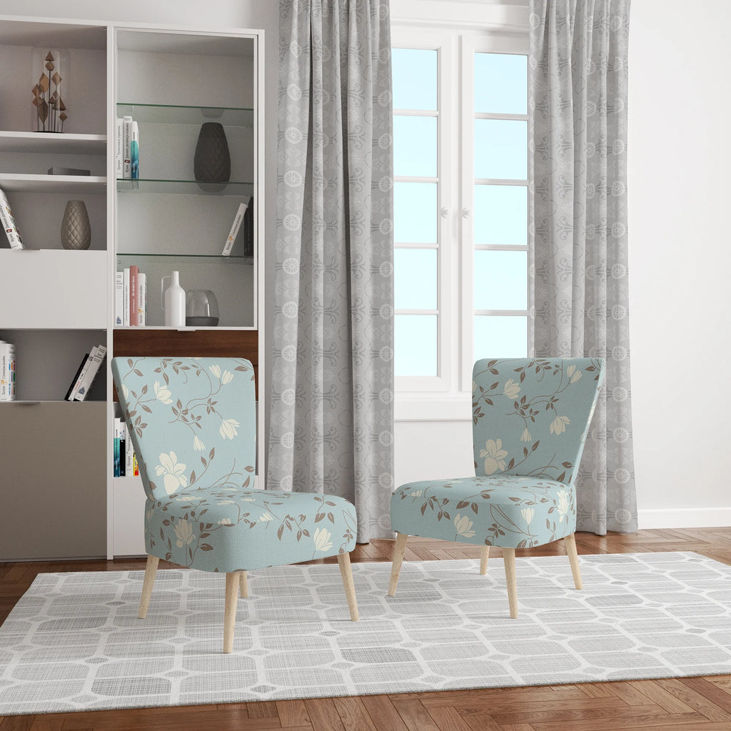 Upholstered Patterned Accent Chair and Arm Chair D61679