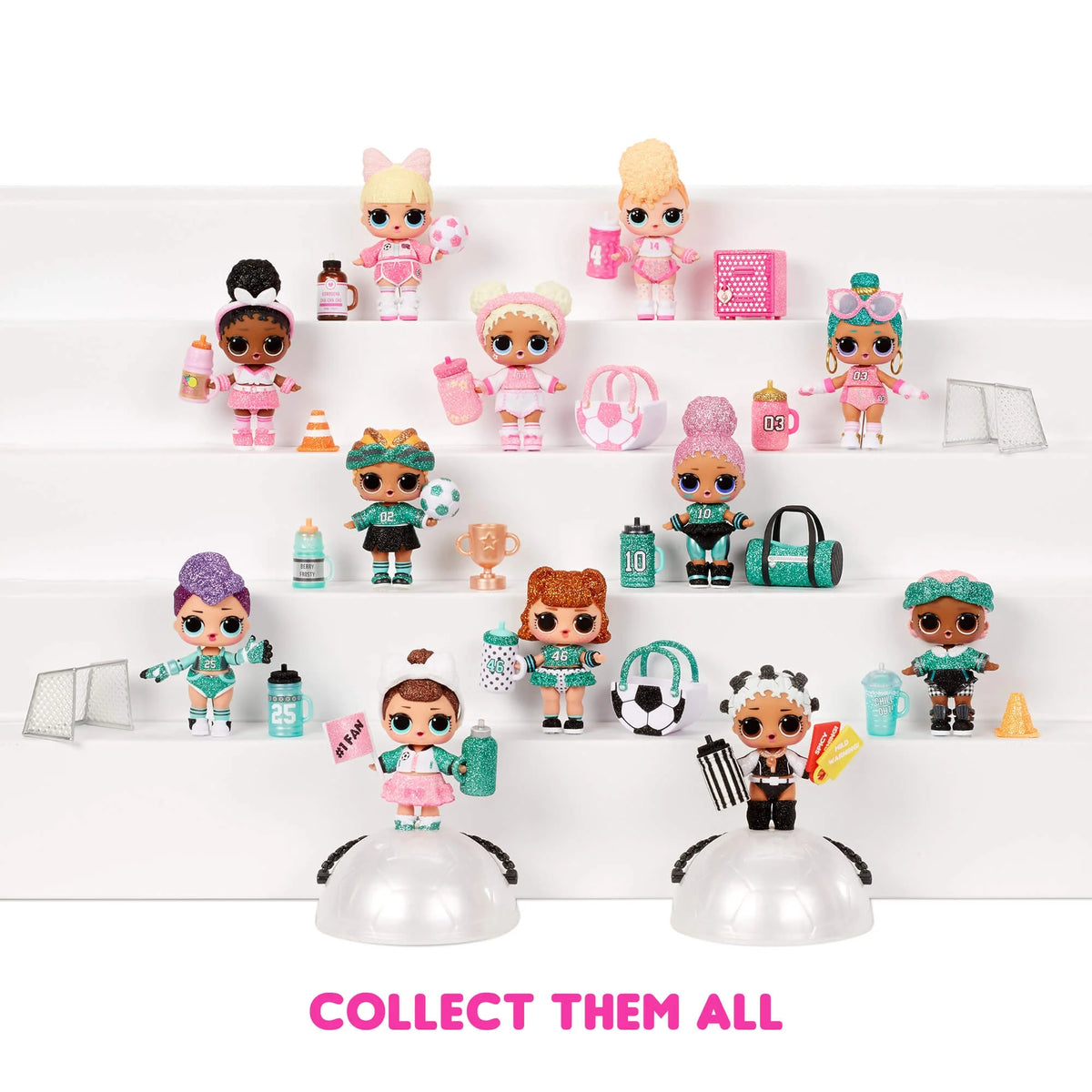 Soccer Team Sparkly Dolls With 8 Surprises U559